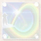 Mysterie Figuur bij de Interdimensionale Stargate Glazen Onderzetter (Achterkant)