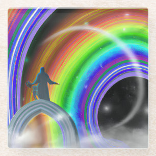 Mysterie Figuur bij de Interdimensionale Stargate Glazen Onderzetter