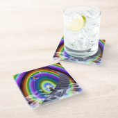 Mysterie Figuur bij de Interdimensionale Stargate Glazen Onderzetter (Schuin)