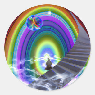 Mysterie Figuur bij de Interdimensionale Stargate Ronde Sticker