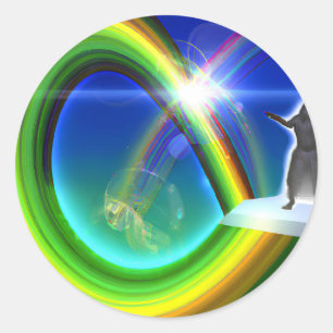 Mysterie Figuur bij de Interdimensionale Stargate Ronde Sticker