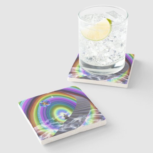 Mysterie Figuur bij de Interdimensionale Stargate Stenen Onderzetter (Zijkant)