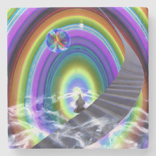 Mysterie Figuur bij de Interdimensionale Stargate Stenen Onderzetter (Voorkant)