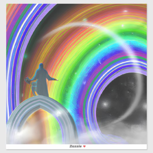 Mysterie Figuur bij de Interdimensionale Stargate Sticker (Vel)