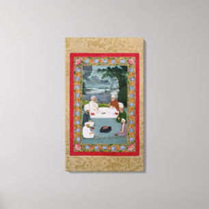 Mysterie-gesprek tussen specifieke schieken canvas afdruk