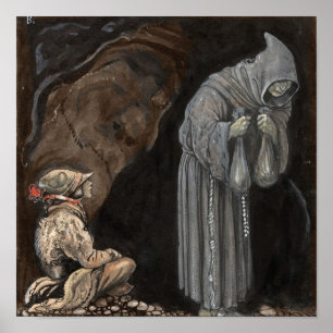 Mysterie in verborgen kleding met jongen poster