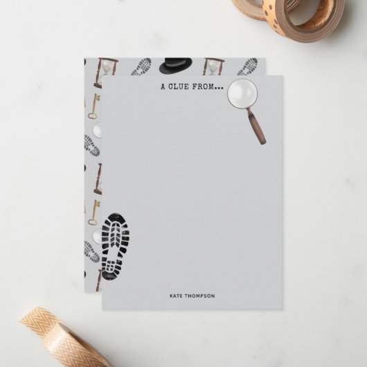 Mysterie Kids Geheime Agent Spion Detective Thema Notitiekaartje (Voorkant / Achterkant in situ)