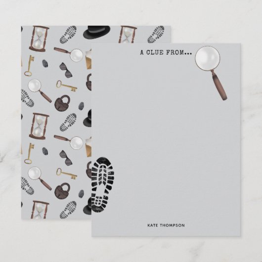 Mysterie Kids Geheime Agent Spion Detective Thema Notitiekaartje (Voorkant / Achterkant)