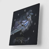 Mysterie Magische Raven Stardust and Light Fantasy Vierkante Klok (Hoek)