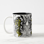 Mysterie man gezicht tweekleurige koffiemok (Links)