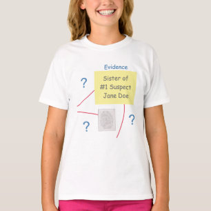 Mysterie Misdaad Oplossen Bewijzenbord Zus T-shirt