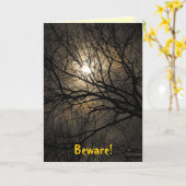 Mysterie Moon Halloween Kaart (Gele Bloem)