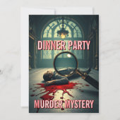 Mysterie moord dinerfeest thema doe-het-zelf kaart (Voorkant)