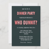 Mysterie moord dinerfeest thema doe-het-zelf kaart (Achterkant)
