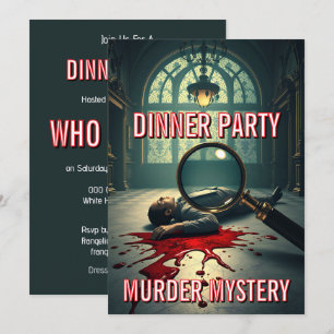 Mysterie moord dinerfeest thema doe-het-zelf kaart