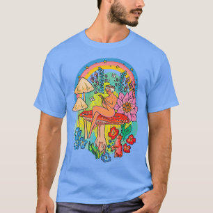 Mysterie-paddenstoelen zijn bedekt met kattenregen t-shirt