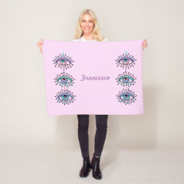 Mysterie Spirituele ogen Roze Fleece Deken