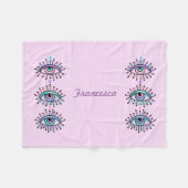 Mysterie Spirituele ogen Roze Fleece Deken (Voorkant (Horizontaal))