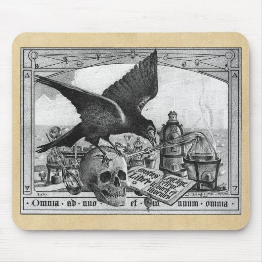 Mysterie van Alchemy Sepia Mousepad Muismat (Voorkant)