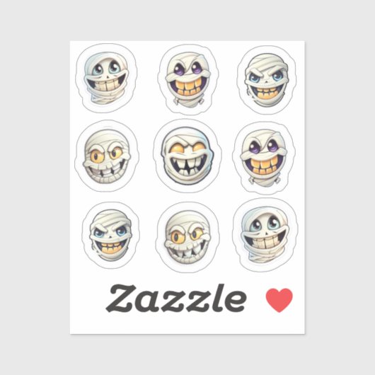 Mysterie van de mummies: Lachende Halloween Set Sticker (Vel)