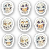 Mysterie van de mummies: Lachende Halloween Set Sticker (Voorkant)