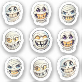Mysterie van de mummies: Lachende Halloween Set Sticker