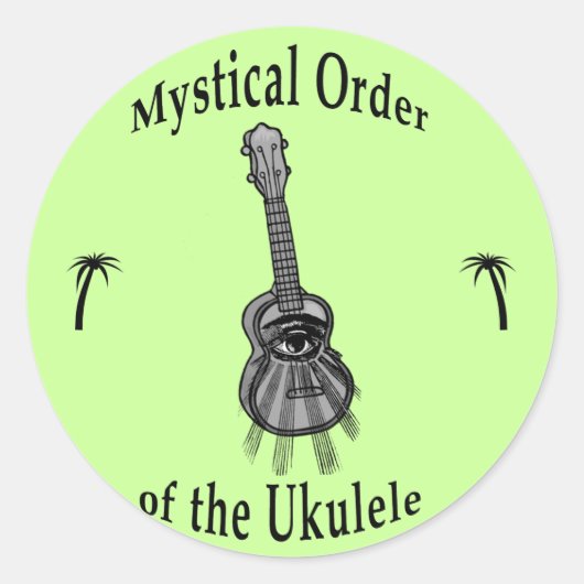 Mysterie van de Ukulele Ronde Sticker (Voorkant)