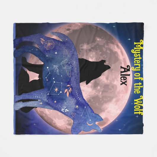 Mysterie van de Wolf Fleece Deken (Voorkant (Horizontaal))