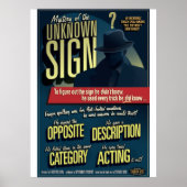 Mysterie van het onbekende teken. Poster. Poster (Voorkant)
