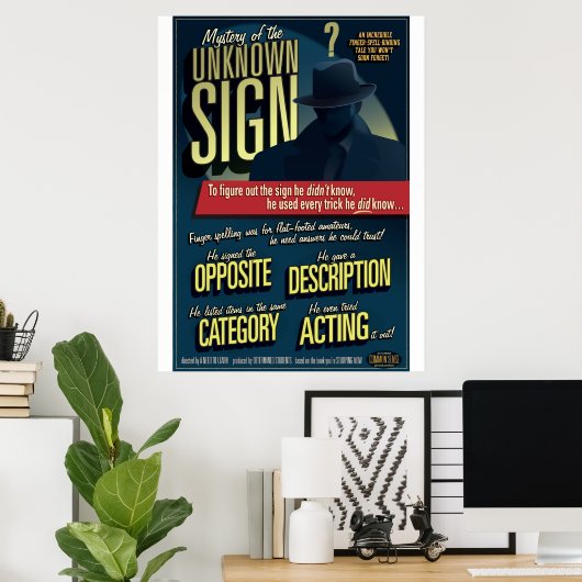 Mysterie van het onbekende teken. Poster. Poster (Thuiskantoor)
