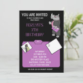 Mysterie verjaardagsuitnodiging kaart (Staand voorkant)