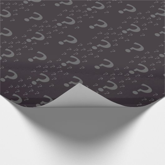 Mysterie-vraagteken: onbewerkte puzzelgrijs cadeaupapier (Hoek)