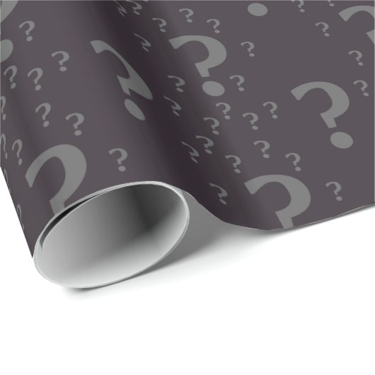 Mysterie-vraagteken: onbewerkte puzzelgrijs cadeaupapier (Rol Hoek)