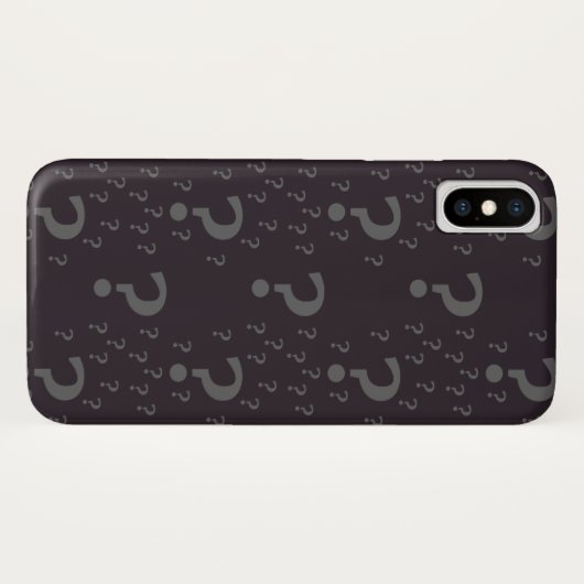 Mysterie-vraagteken: onbewerkte puzzelgrijs Case-Mate iPhone case (Achterkant (horizontaal))