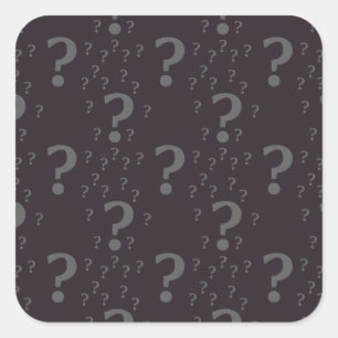 Mysterie-vraagteken: onbewerkte puzzelgrijs vierkante sticker
