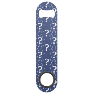 Mysterie vraagteken raadsel puzzel blauw speed flessenopener