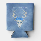 Mysterie White Deer Head Blue Eyes Rozen Antlers Blikjeskoeler (Voorkant)