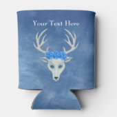 Mysterie White Deer Head Blue Eyes Rozen Antlers Blikjeskoeler (Achterkant)