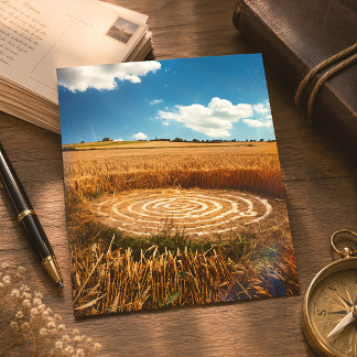 Mysterieke Gewascirkel UFO Goud Korenveld Briefkaart