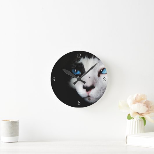 Mysteriel blauw-geverfd kleedo ronde klok (Huis)