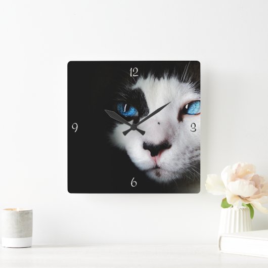 Mysteriel blauw-geverfd kleedo vierkante klok (Huis)