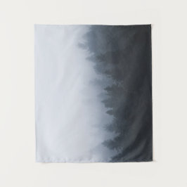 Mysteriel bos in de mist wandkleed