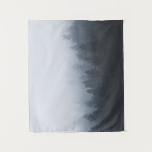 Mysteriel bos in de mist wandkleed (Voorkant)