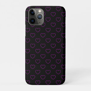 Mysteriel decentraal geschetst Paars hart op zwart Case-Mate iPhone Case