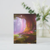 Mysteriel en magisch geheim stromend bos briefkaart (Staand voorkant)
