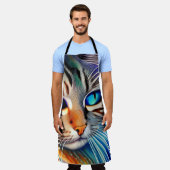 Mysteriel kat Blue Ocean Wave Surrealisme Schort (Gedragen)