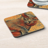 Mysteriel kat drankjes onderzetter (Linkerzijde)