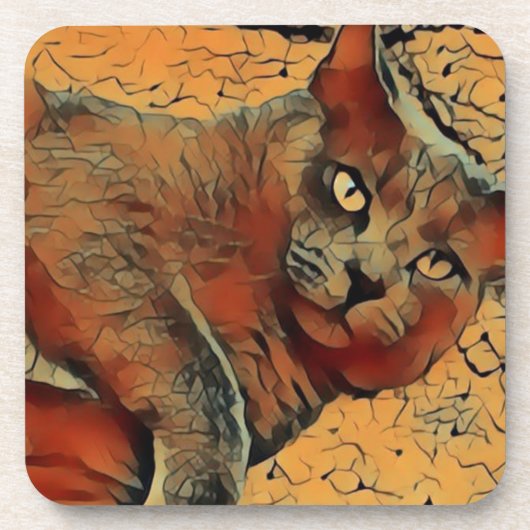 Mysteriel kat drankjes onderzetter (Voorkant)