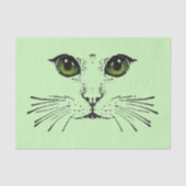 Mysteriel kattegezicht groene ogen lange whiskers tissuepapier (Voorkant)