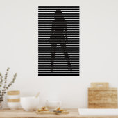 Mysteriel Vrouw Sihouette Poster (Keuken)
